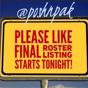 🔥🛁PLEASE LIKE FINAL ROSTER LISTING🔥🛁 STARTS TONIGHT